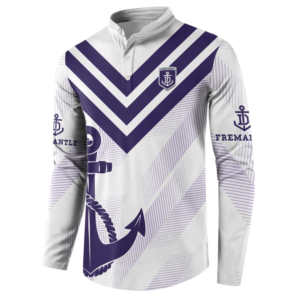 Dockers Football Custom Button Sweatshirt Fremantle Anchor Simple Style - Aussie Hoodie