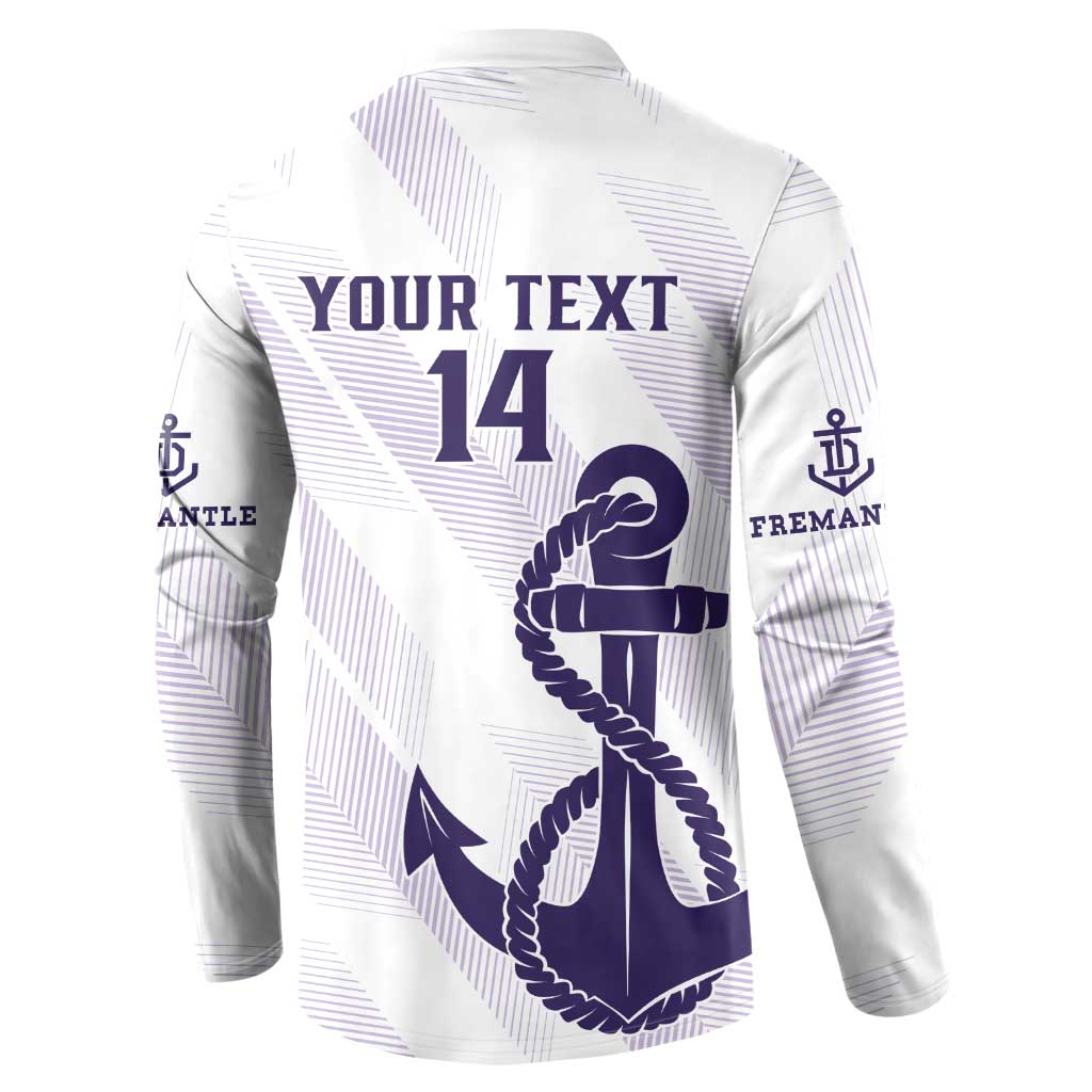 Dockers Football Custom Button Sweatshirt Fremantle Anchor Simple Style - Aussie Hoodie
