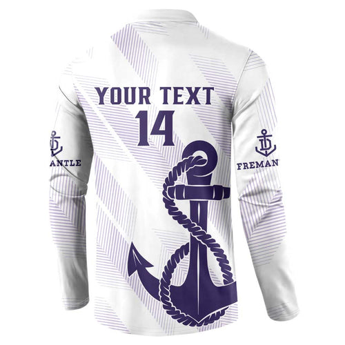 Dockers Football Custom Button Sweatshirt Fremantle Anchor Simple Style - Aussie Hoodie