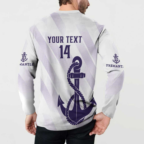 Dockers Football Custom Button Sweatshirt Fremantle Anchor Simple Style - Aussie Hoodie