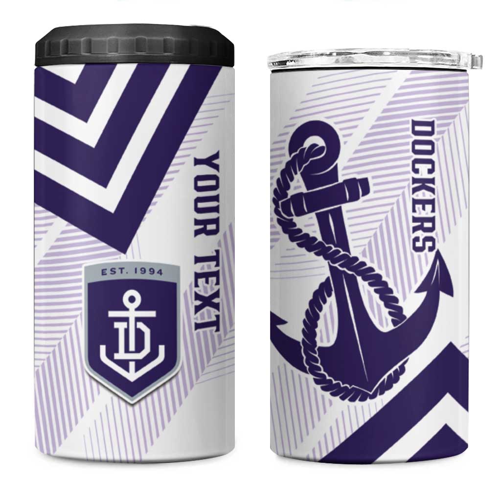 Dockers Football Custom 4 in 1 Can Cooler Tumbler Fremantle Anchor Simple Style - Aussie Hoodie