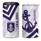 Dockers Football Custom 4 in 1 Can Cooler Tumbler Fremantle Anchor Simple Style - Aussie Hoodie