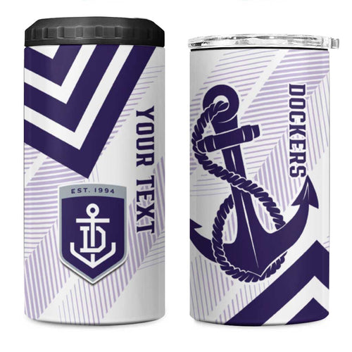 Dockers Football Custom 4 in 1 Can Cooler Tumbler Fremantle Anchor Simple Style - Aussie Hoodie