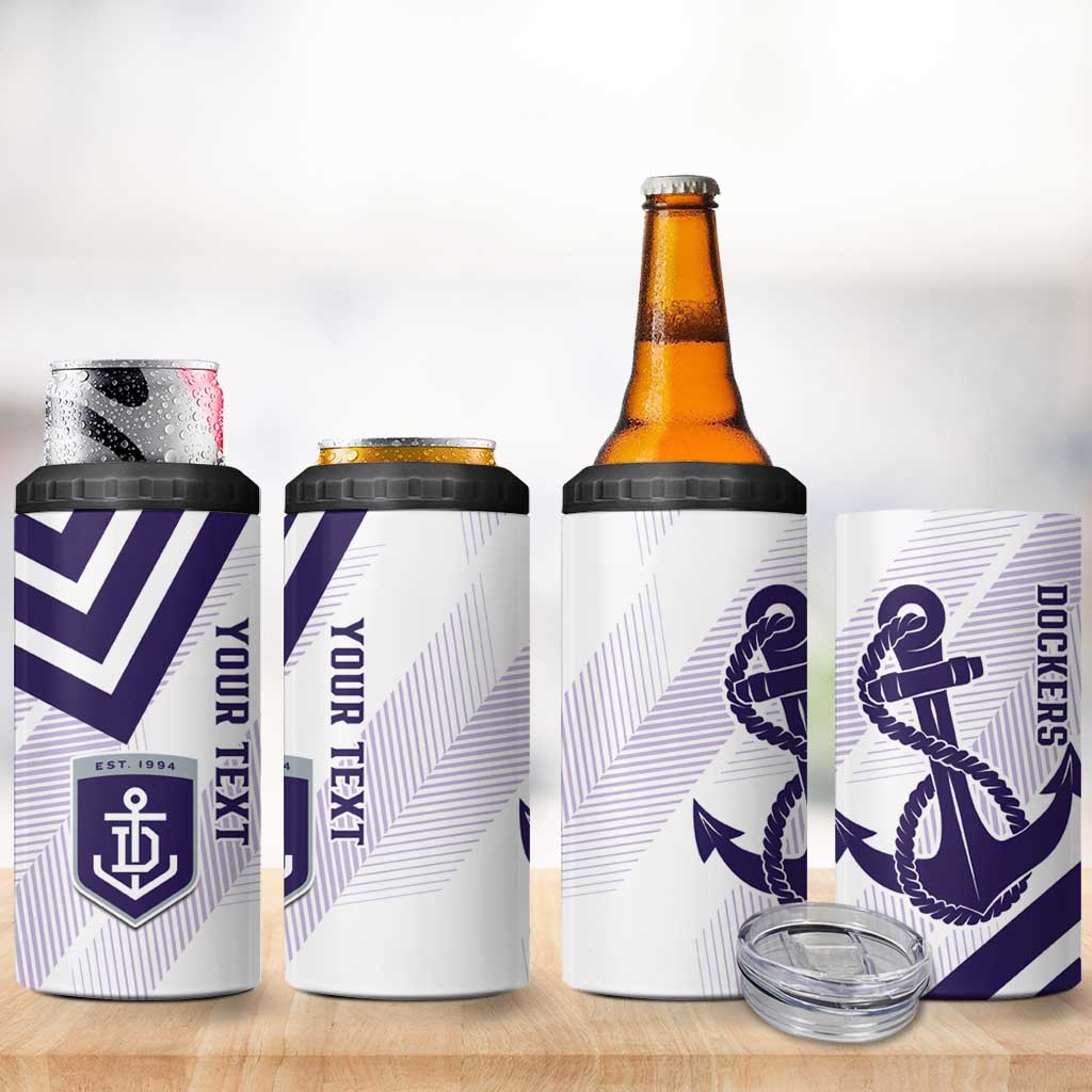 Dockers Football Custom 4 in 1 Can Cooler Tumbler Fremantle Anchor Simple Style - Aussie Hoodie
