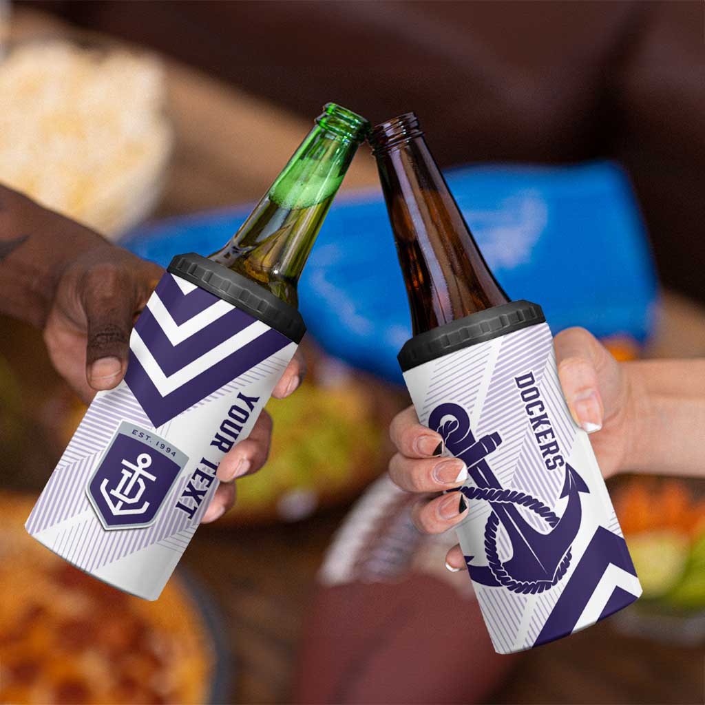 Dockers Football Custom 4 in 1 Can Cooler Tumbler Fremantle Anchor Simple Style - Aussie Hoodie