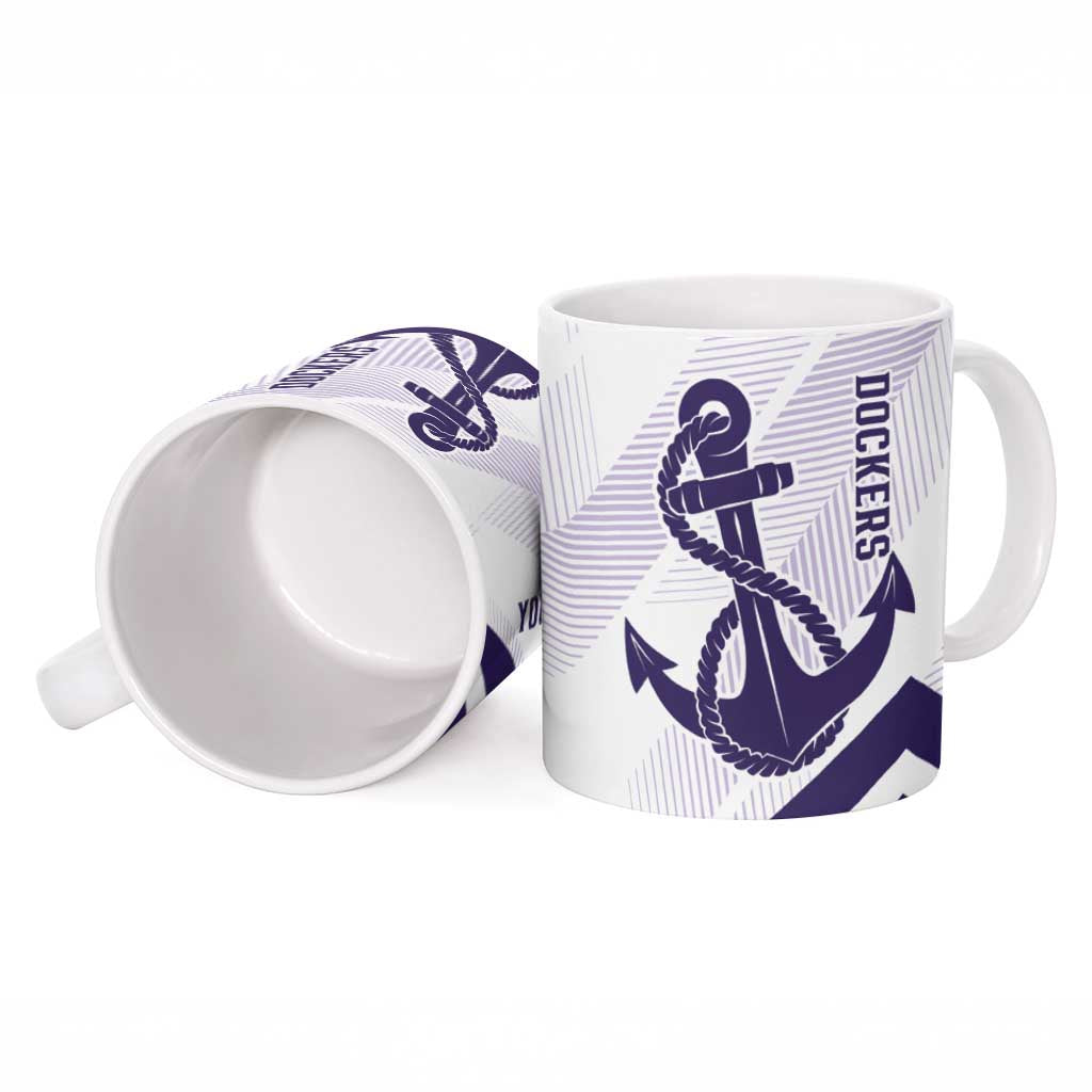 Dockers Football Custom Ceramic Mug Fremantle Anchor Simple Style - Aussie Hoodie