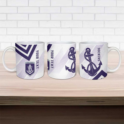 Dockers Football Custom Ceramic Mug Fremantle Anchor Simple Style - Aussie Hoodie