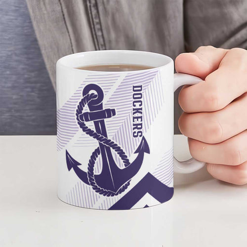 Dockers Football Custom Ceramic Mug Fremantle Anchor Simple Style - Aussie Hoodie
