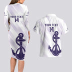 Dockers Football Custom Couples Matching Long Sleeve Bodycon Dress and Hawaiian Shirt Fremantle Anchor Simple Style - Aussie Hoodie
