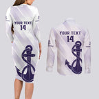 Dockers Football Custom Couples Matching Long Sleeve Bodycon Dress and Long Sleeve Button Shirt Fremantle Anchor Simple Style - Aussie Hoodie