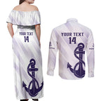 Dockers Football Custom Couples Matching Off Shoulder Maxi Dress and Long Sleeve Button Shirt Fremantle Anchor Simple Style - Aussie Hoodie