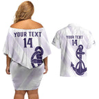 Dockers Football Custom Couples Matching Off Shoulder Short Dress and Hawaiian Shirt Fremantle Anchor Simple Style - Aussie Hoodie