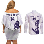 Dockers Football Custom Couples Matching Off Shoulder Short Dress and Long Sleeve Button Shirt Fremantle Anchor Simple Style - Aussie Hoodie