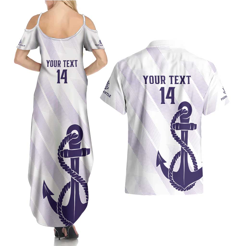 Dockers Football Custom Couples Matching Summer Maxi Dress and Hawaiian Shirt Fremantle Anchor Simple Style - Aussie Hoodie