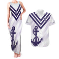Dockers Football Custom Couples Matching Tank Maxi Dress and Hawaiian Shirt Fremantle Anchor Simple Style - Aussie Hoodie