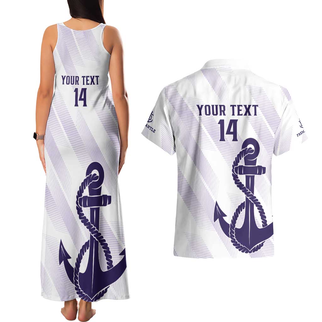 Dockers Football Custom Couples Matching Tank Maxi Dress and Hawaiian Shirt Fremantle Anchor Simple Style - Aussie Hoodie