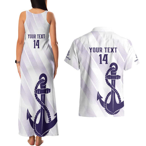 Dockers Football Custom Couples Matching Tank Maxi Dress and Hawaiian Shirt Fremantle Anchor Simple Style - Aussie Hoodie