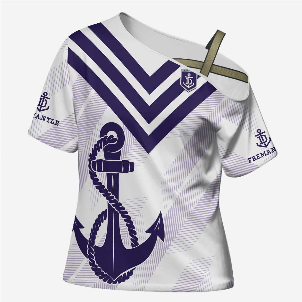Dockers Football Custom Cross Shoulder Shirt Fremantle Anchor Simple Style - Aussie Hoodie