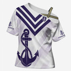 Dockers Football Custom Cross Shoulder Shirt Fremantle Anchor Simple Style - Aussie Hoodie