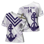 Dockers Football Custom Cross Shoulder Shirt Fremantle Anchor Simple Style - Aussie Hoodie