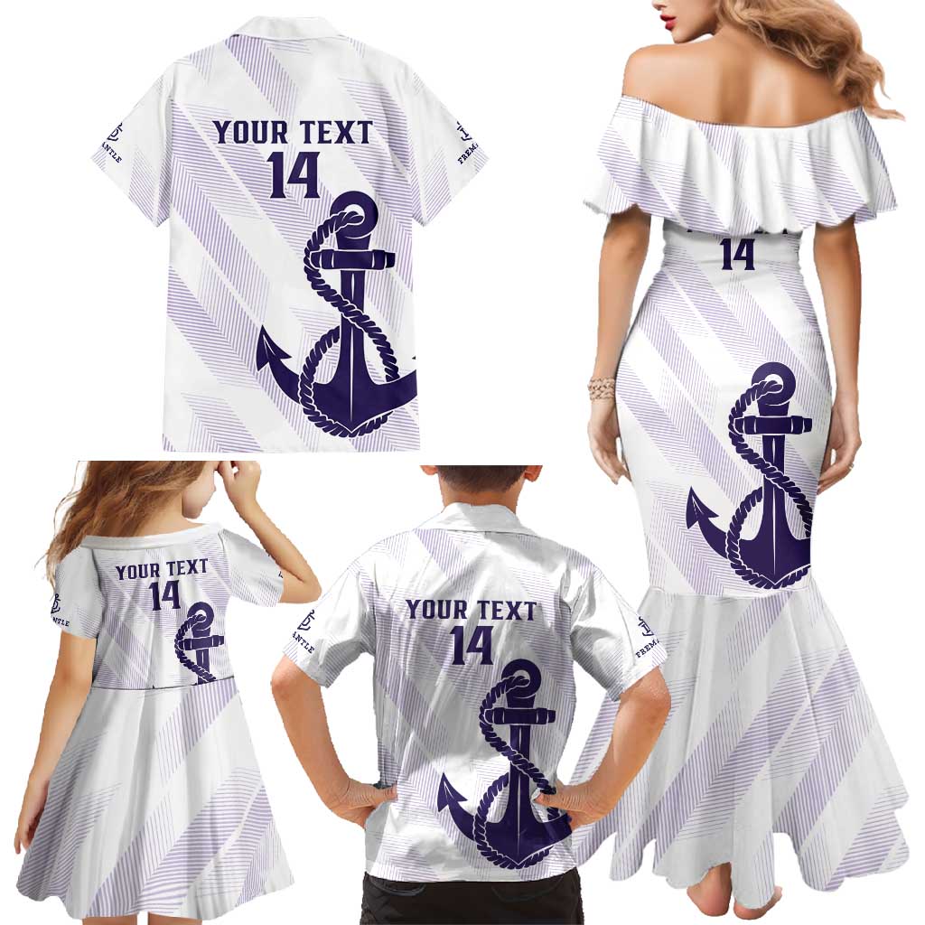 Dockers Football Custom Family Matching Mermaid Dress and Hawaiian Shirt Fremantle Anchor Simple Style - Aussie Hoodie