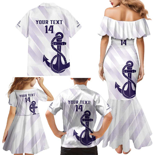 Dockers Football Custom Family Matching Mermaid Dress and Hawaiian Shirt Fremantle Anchor Simple Style - Aussie Hoodie