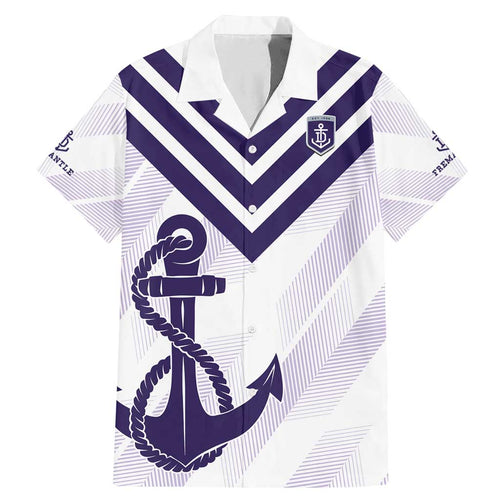 Dockers Football Custom Family Matching Mermaid Dress and Hawaiian Shirt Fremantle Anchor Simple Style - Aussie Hoodie