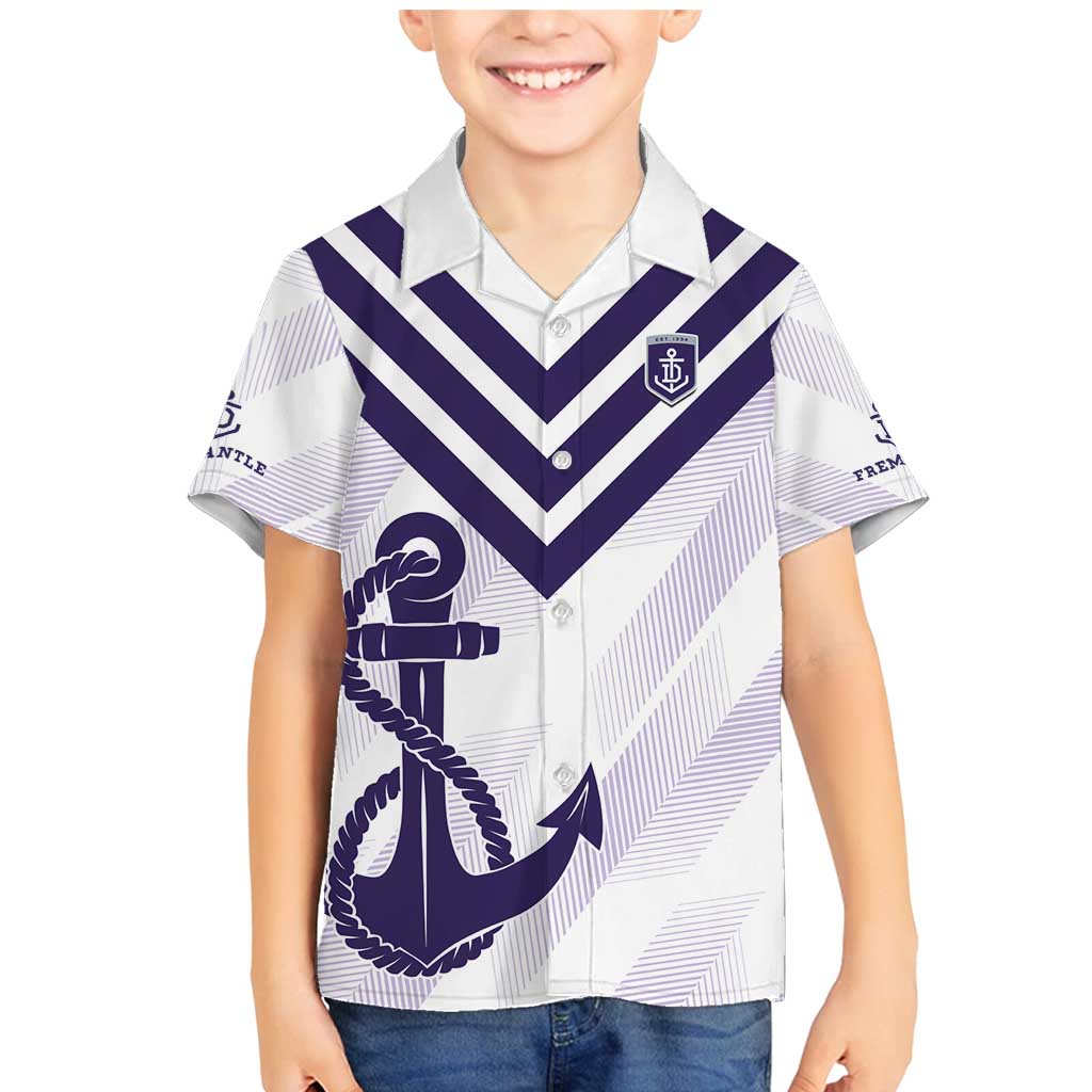 Dockers Football Custom Family Matching Mermaid Dress and Hawaiian Shirt Fremantle Anchor Simple Style - Aussie Hoodie