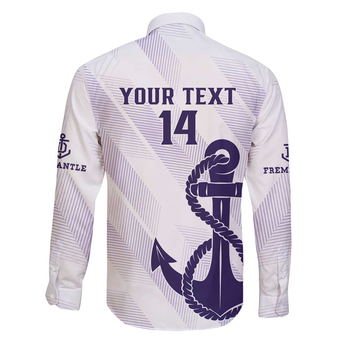 Dockers Football Custom Family Matching Off The Shoulder Long Sleeve Dress and Hawaiian Shirt Fremantle Anchor Simple Style - Aussie Hoodie