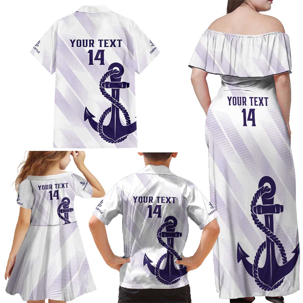 Dockers Football Custom Family Matching Off Shoulder Maxi Dress and Hawaiian Shirt Fremantle Anchor Simple Style - Aussie Hoodie