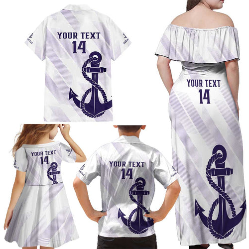 Dockers Football Custom Family Matching Off Shoulder Maxi Dress and Hawaiian Shirt Fremantle Anchor Simple Style - Aussie Hoodie