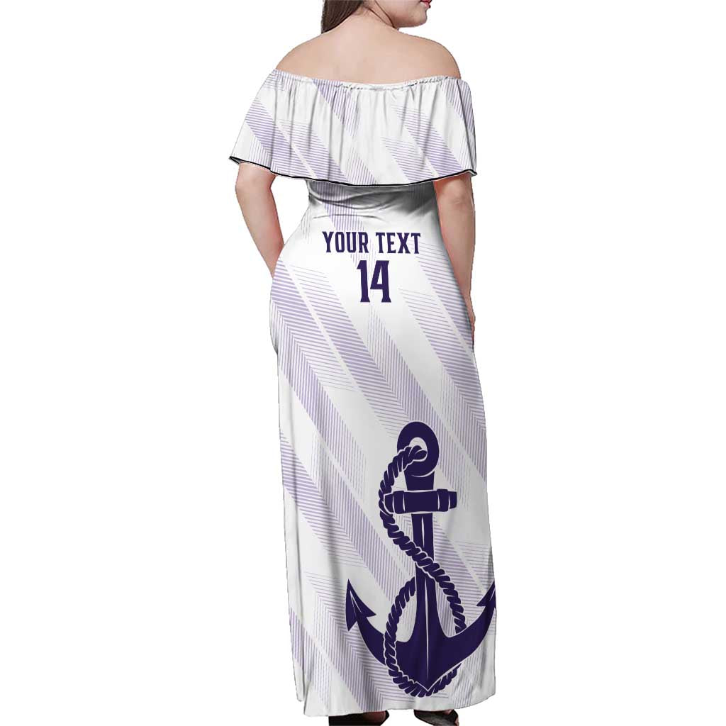 Dockers Football Custom Family Matching Off Shoulder Maxi Dress and Hawaiian Shirt Fremantle Anchor Simple Style - Aussie Hoodie