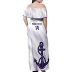 Dockers Football Custom Family Matching Off Shoulder Maxi Dress and Hawaiian Shirt Fremantle Anchor Simple Style - Aussie Hoodie