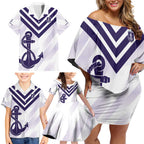 Dockers Football Custom Family Matching Off Shoulder Short Dress and Hawaiian Shirt Fremantle Anchor Simple Style - Aussie Hoodie