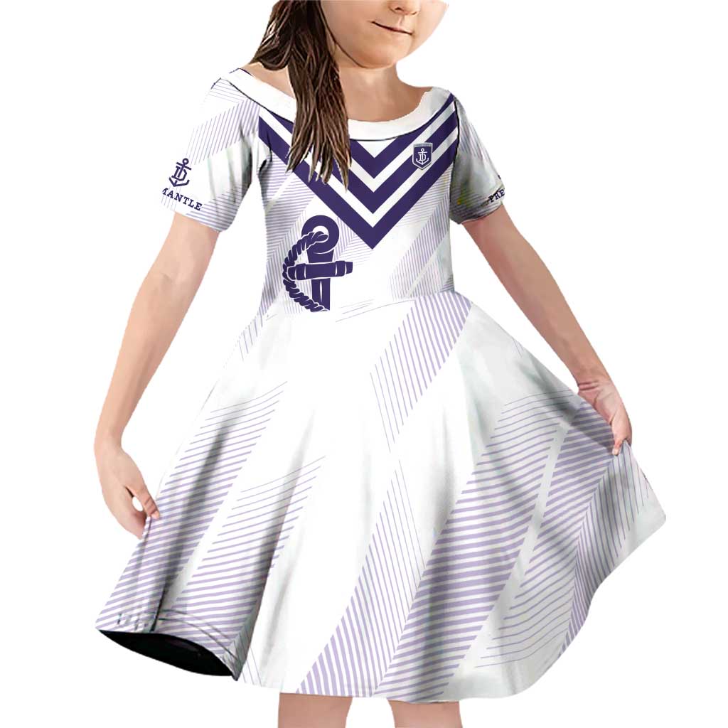 Dockers Football Custom Family Matching Off Shoulder Short Dress and Hawaiian Shirt Fremantle Anchor Simple Style - Aussie Hoodie