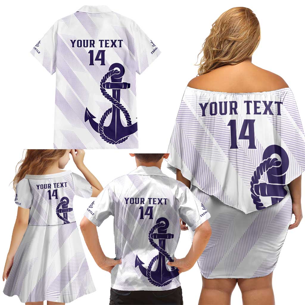Dockers Football Custom Family Matching Off Shoulder Short Dress and Hawaiian Shirt Fremantle Anchor Simple Style - Aussie Hoodie