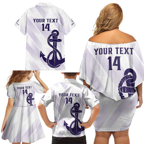Dockers Football Custom Family Matching Off Shoulder Short Dress and Hawaiian Shirt Fremantle Anchor Simple Style - Aussie Hoodie