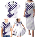 Dockers Football Custom Family Matching Puletasi and Hawaiian Shirt Fremantle Anchor Simple Style - Aussie Hoodie