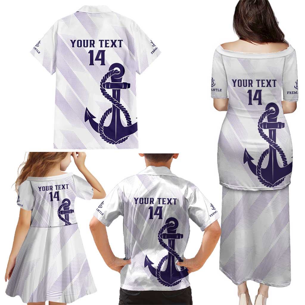 Dockers Football Custom Family Matching Puletasi and Hawaiian Shirt Fremantle Anchor Simple Style - Aussie Hoodie