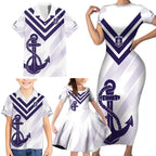 Dockers Football Custom Family Matching Short Sleeve Bodycon Dress and Hawaiian Shirt Fremantle Anchor Simple Style - Aussie Hoodie