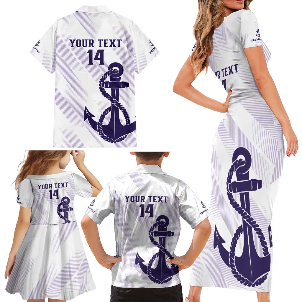 Dockers Football Custom Family Matching Short Sleeve Bodycon Dress and Hawaiian Shirt Fremantle Anchor Simple Style - Aussie Hoodie