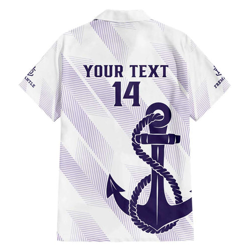 Dockers Football Custom Family Matching Short Sleeve Bodycon Dress and Hawaiian Shirt Fremantle Anchor Simple Style - Aussie Hoodie