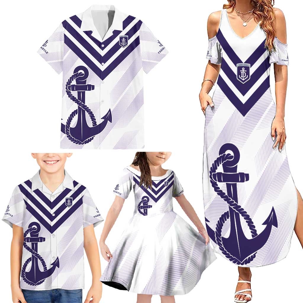 Dockers Football Custom Family Matching Summer Maxi Dress and Hawaiian Shirt Fremantle Anchor Simple Style - Aussie Hoodie