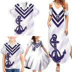 Dockers Football Custom Family Matching Summer Maxi Dress and Hawaiian Shirt Fremantle Anchor Simple Style - Aussie Hoodie