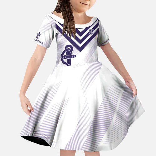 Dockers Football Custom Family Matching Summer Maxi Dress and Hawaiian Shirt Fremantle Anchor Simple Style - Aussie Hoodie