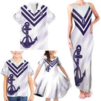 Dockers Football Custom Family Matching Tank Maxi Dress and Hawaiian Shirt Fremantle Anchor Simple Style - Aussie Hoodie