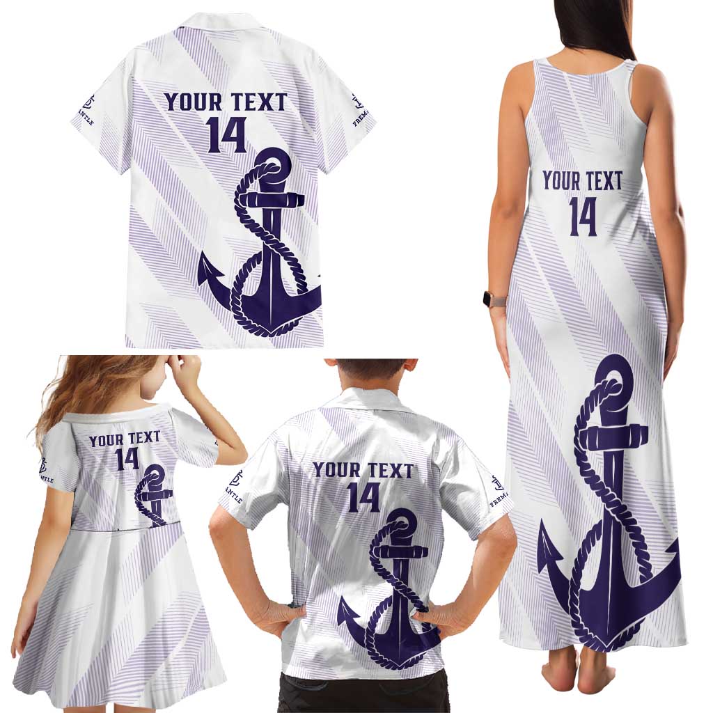 Dockers Football Custom Family Matching Tank Maxi Dress and Hawaiian Shirt Fremantle Anchor Simple Style - Aussie Hoodie