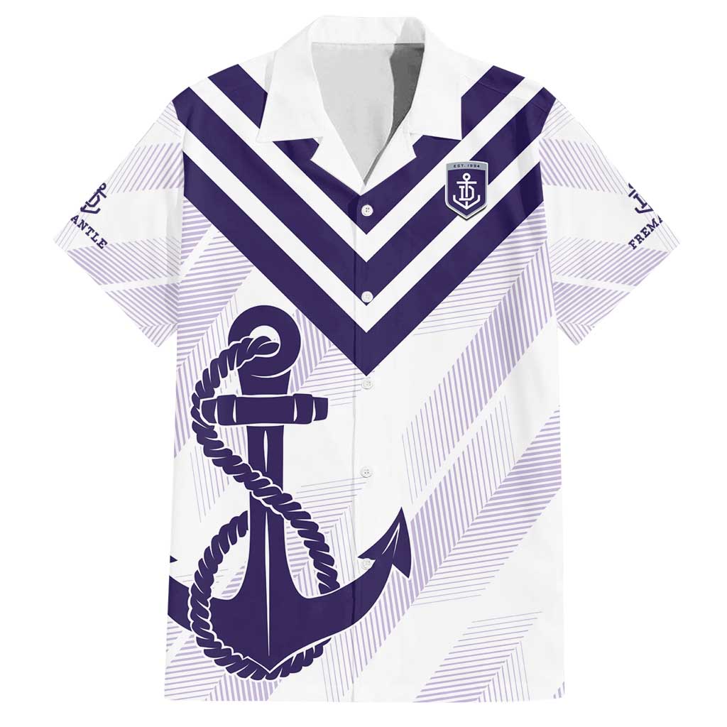 Dockers Football Custom Family Matching Tank Maxi Dress and Hawaiian Shirt Fremantle Anchor Simple Style - Aussie Hoodie