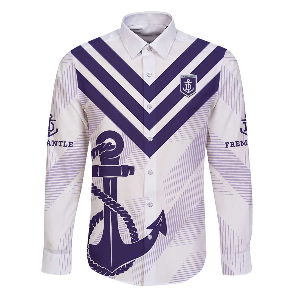 Dockers Football Custom Family Matching Tank Maxi Dress and Hawaiian Shirt Fremantle Anchor Simple Style - Aussie Hoodie