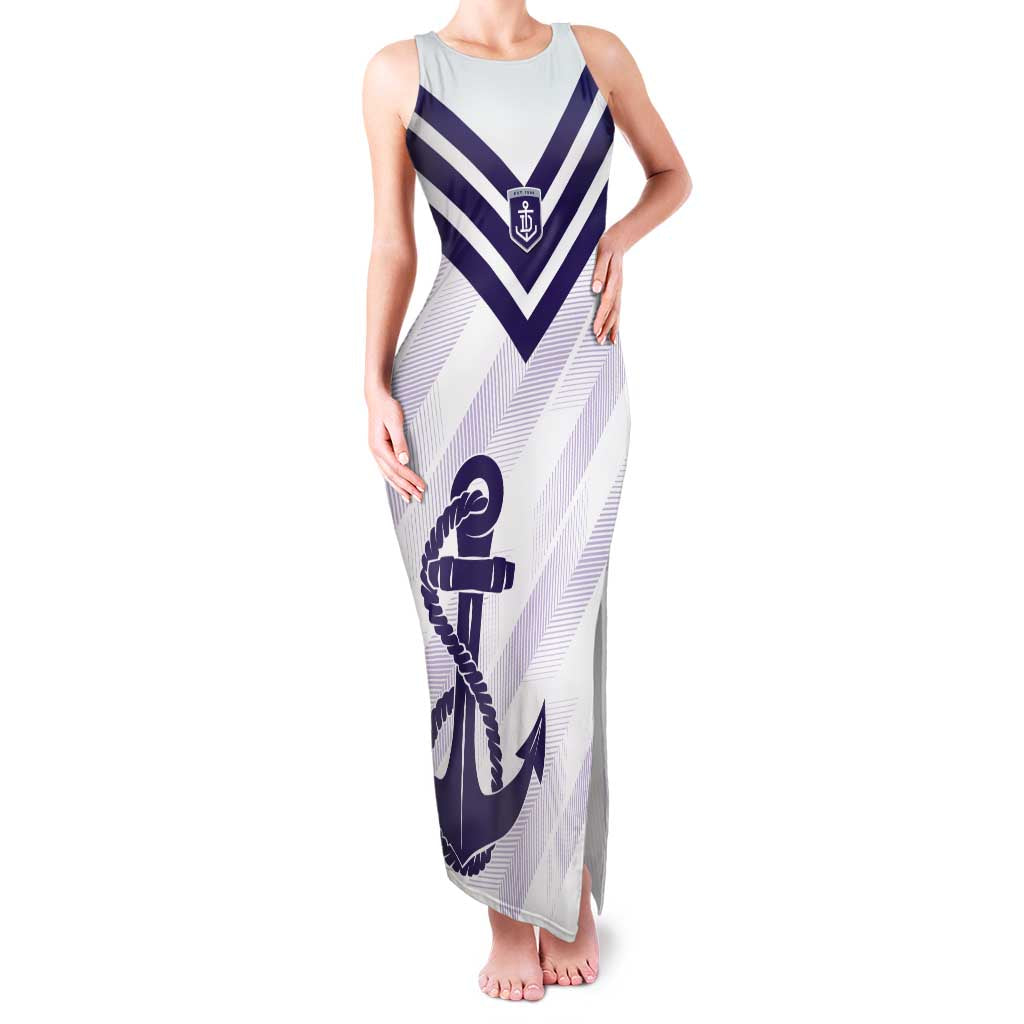 Dockers Football Custom Family Matching Tank Maxi Dress and Hawaiian Shirt Fremantle Anchor Simple Style - Aussie Hoodie